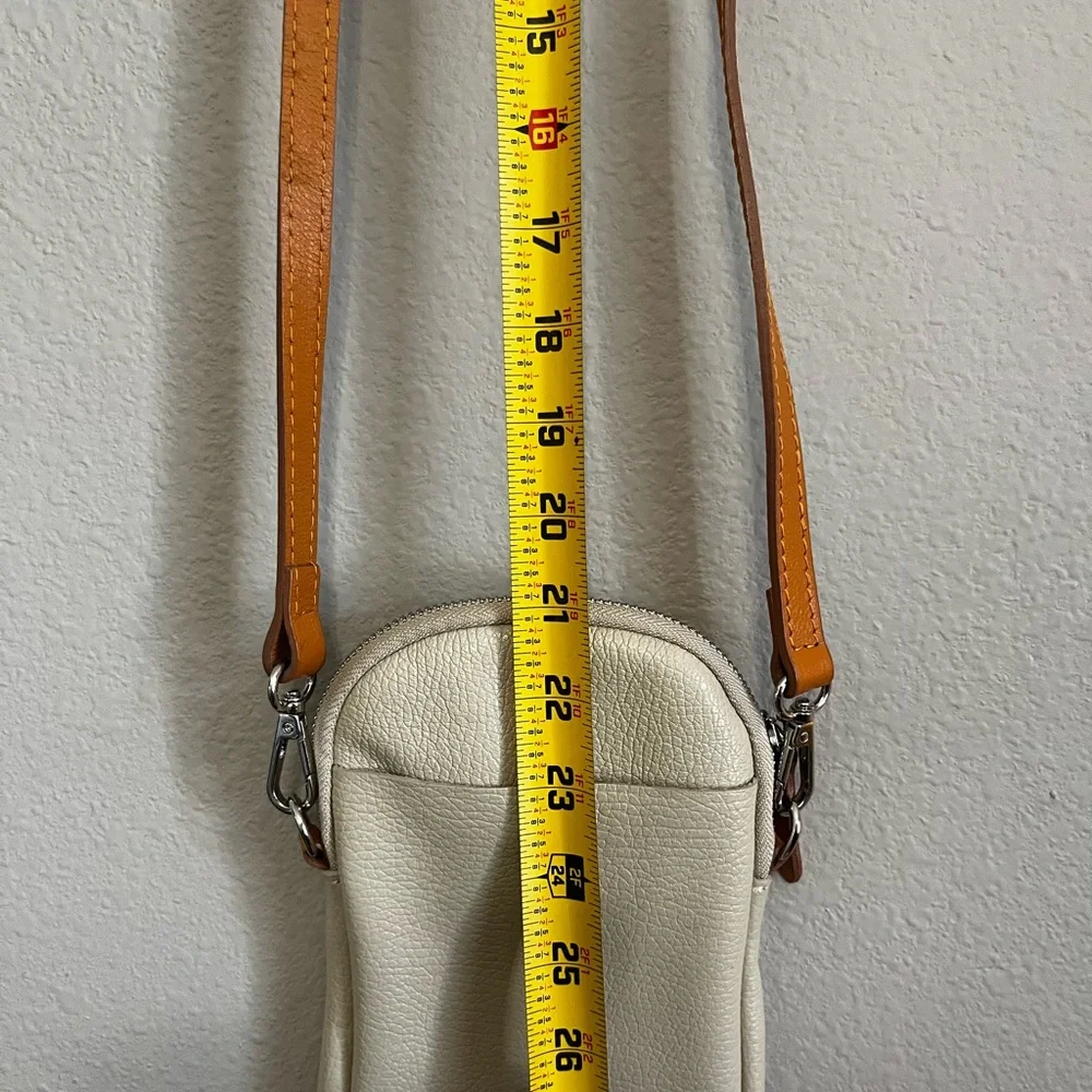 Divina Firenze Ivory “Amanda” Mini Crossbody Bag Purse‎ Italian Leather